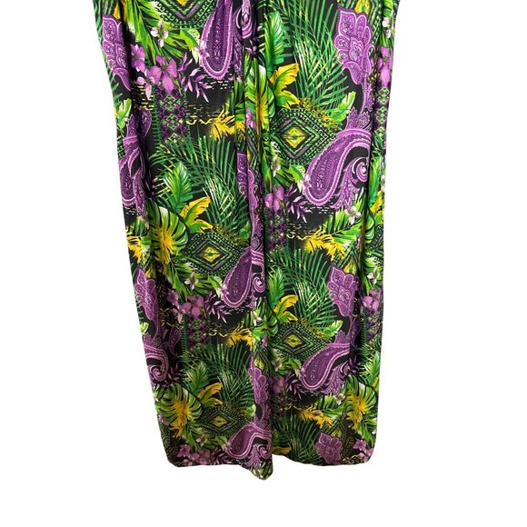 Catherines Womens Sleeveless V-Neck Maxi Dress  3X 26/28W Beaded Tropical Floral - Picture 4 of 9